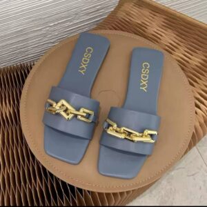 Mules Sophistiquées avec Chaîne Dorée