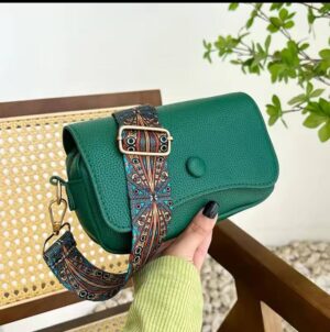 Sac à Main Vert avec Bandoulière Colorée